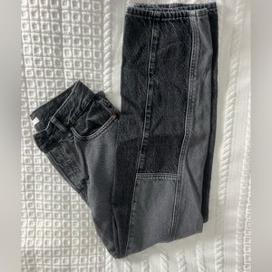 PacSun Black Patched High-Rise Straight Jean